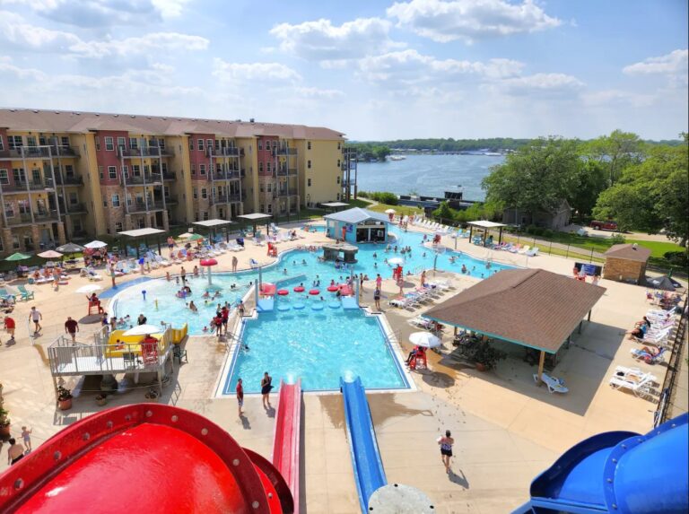 Check out this view of East Lake Okoboji from the top of the waterslides. Included with your stay are 6 free daily passes to the waterpark!