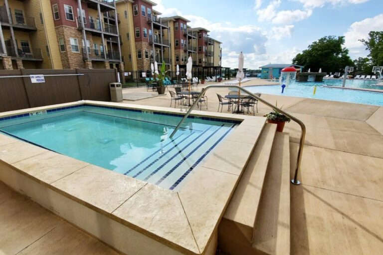 The resort has two large hot tubs - one outside and one inside.